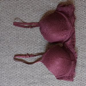 2/$12 aerie | burgundy eyelet lace bra